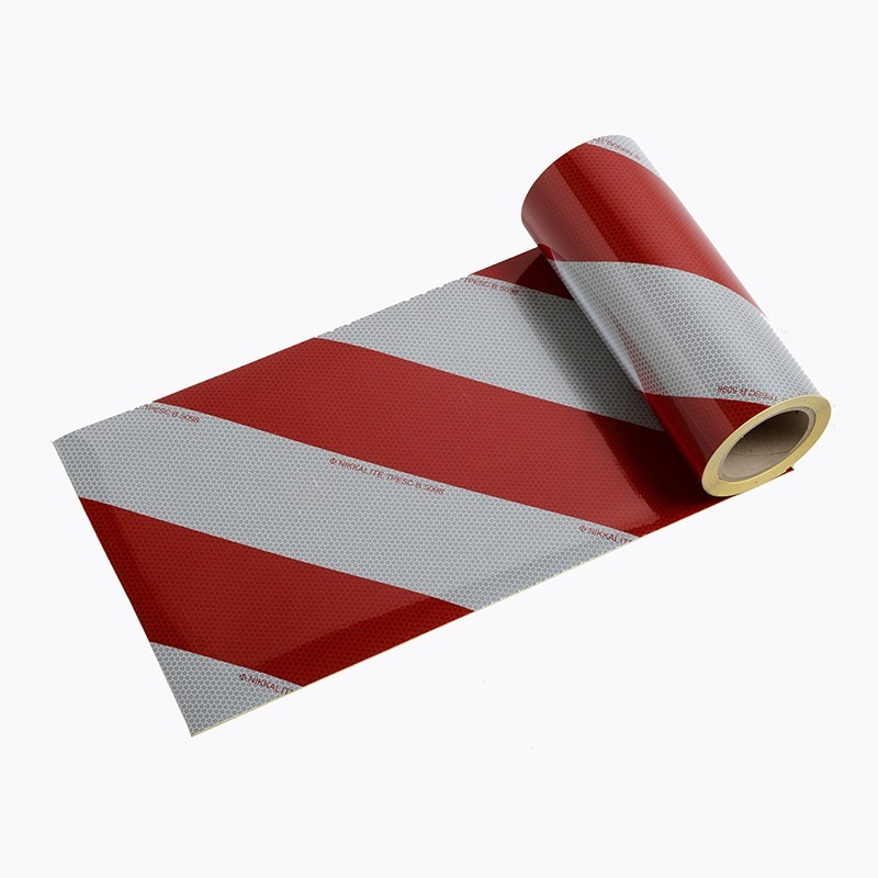 BACS44 - Bandes réfléchissantes chevrons Blanc, Rouge Classe B